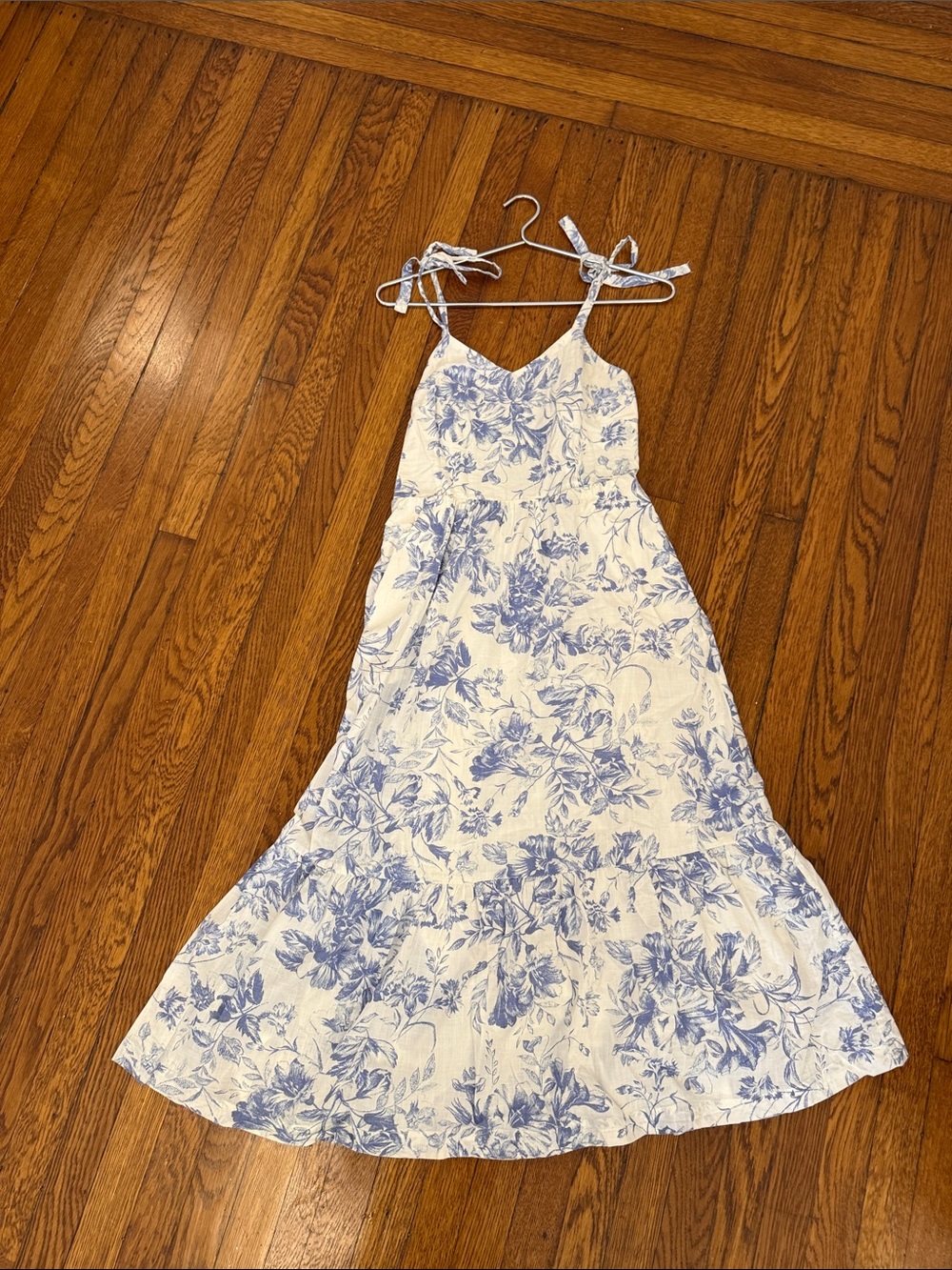GAP blue and white floral Midi/Maxi Corset-style 100% cotton Dress